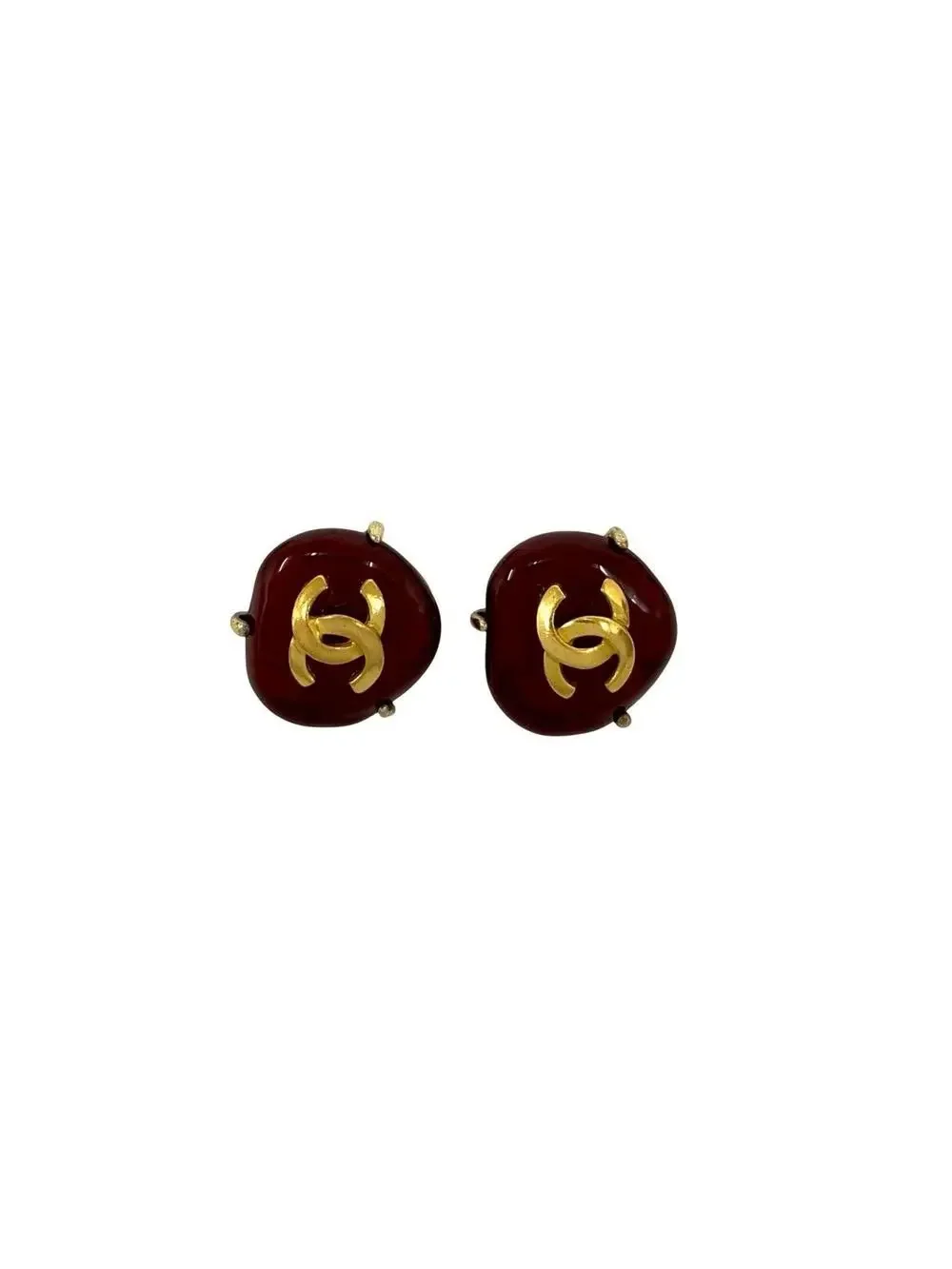 Chanel Cc Logo Clip-On Earrings Metal #209743C15B
